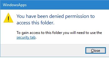 Accès au dossier Windowsapps refusé