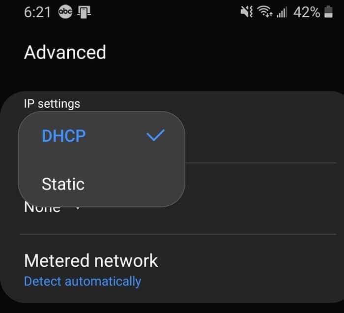 Android change Dhcp en statique
