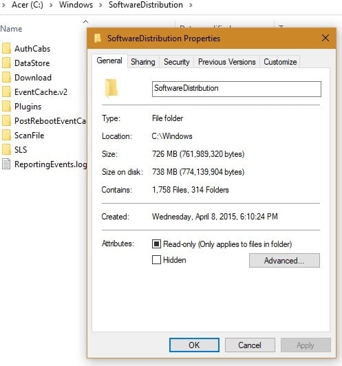 Propriétés de distribution du logiciel Windows Slowboot