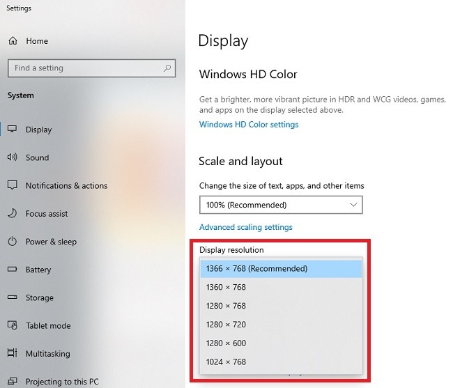 Résoudre les problèmes de résolution d'écran dans la résolution de Windows 10