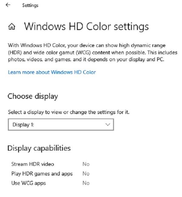 Résoudre les problèmes de résolution d'écran dans Windows 10 Hd Color
