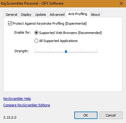 Enregistreurs de frappe Windows10 Keyscrambler Antiprofilage