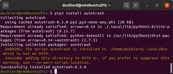 Gardez Ubuntu propre avec Autotrash Pip Install