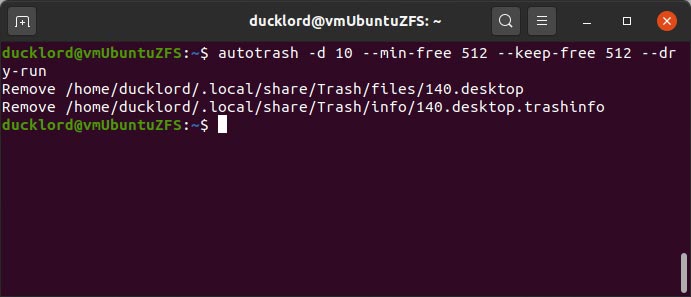 Gardez Ubuntu propre avec Autotrash Min Keep Free