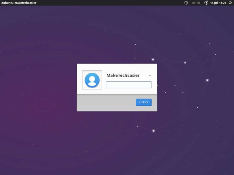 Écran de connexion Xfce Xubuntu