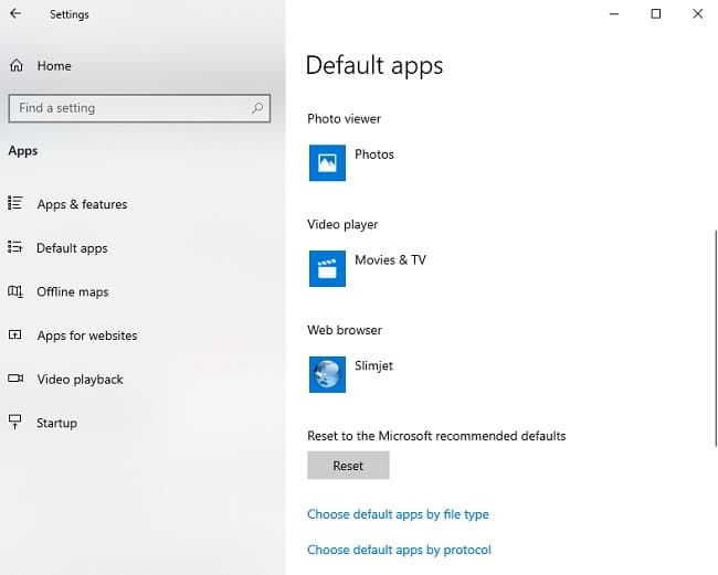 Les applications par défaut de la liste de contrôle de mise à jour de Windows 10