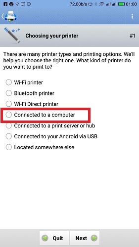 Imprimer à l'aide d'un téléphone Android connecté à un ordinateur