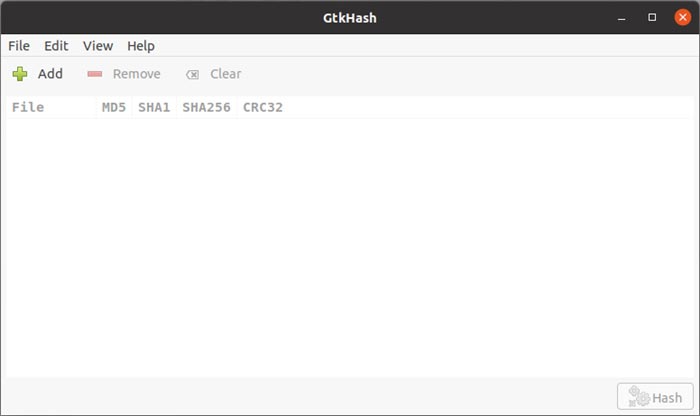 Vérifier les hachages avec l'interface Gtkhash