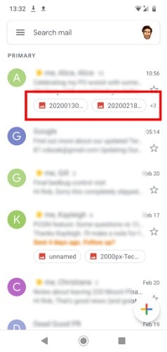 Comment enregistrer les pièces jointes Gmail sur la boîte de réception Android 2