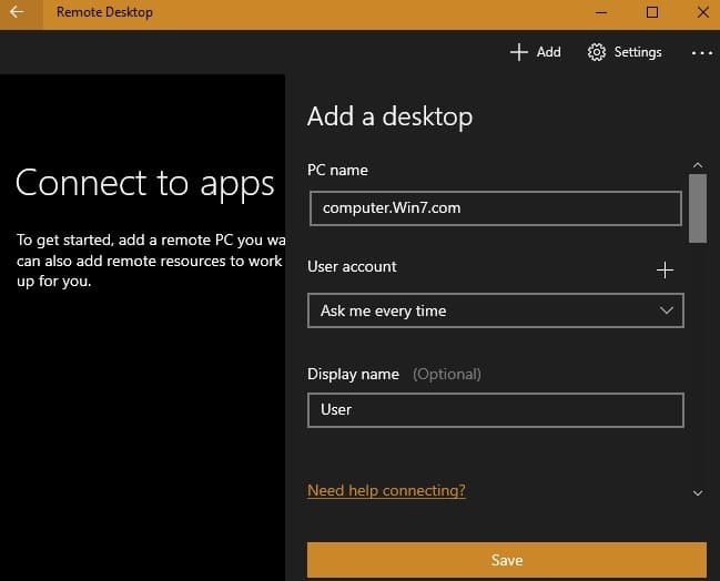 Microsoft Rd se connecter aux applications 1