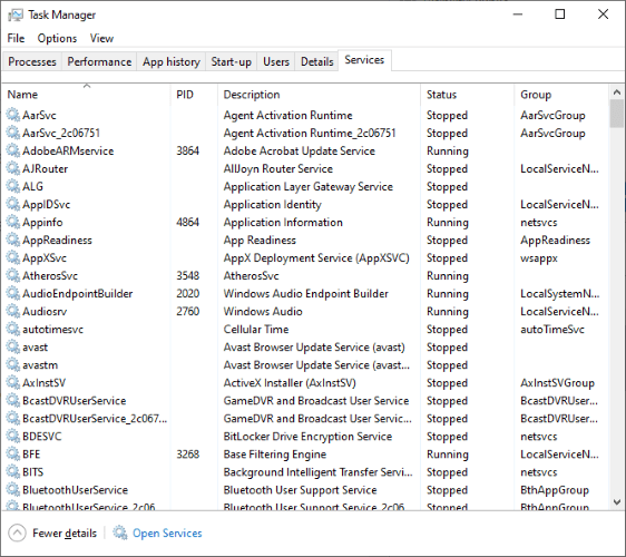 Services de guide du gestionnaire de tâches