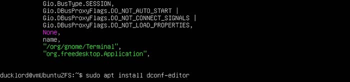 Ubuntu ne peut pas ouvrir le terminal d'installation de l'éditeur Dconf