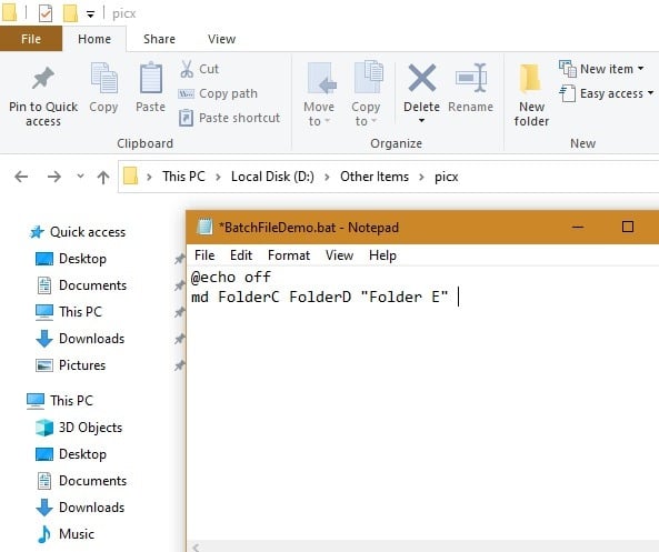 Fichiers batch Win10 Folders Command 1
