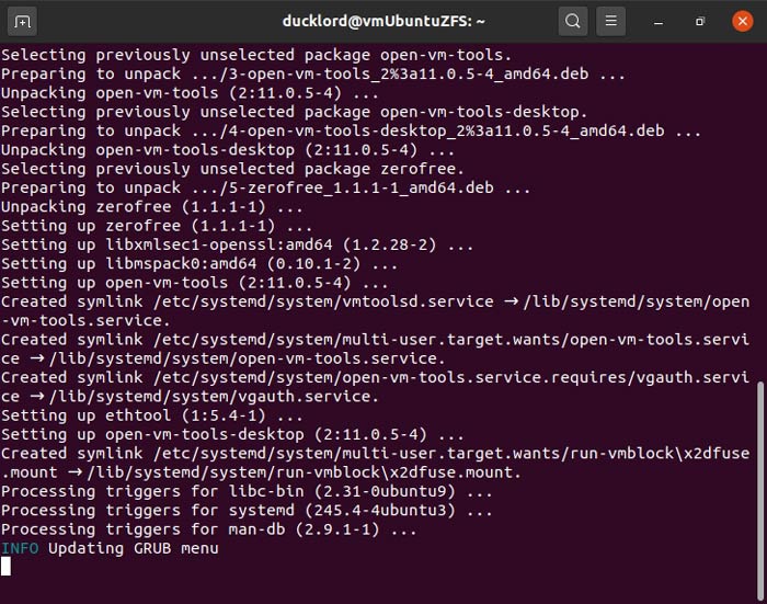 Easy Ubuntu 20 04 Instantanés Zfs Liens symboliques et Grub