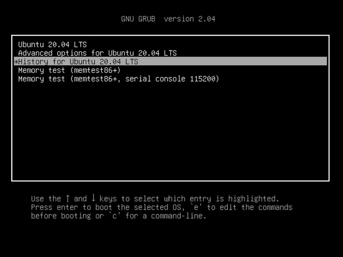Easy Ubuntu 20 04 Instantanés Zfs Historique de Grub