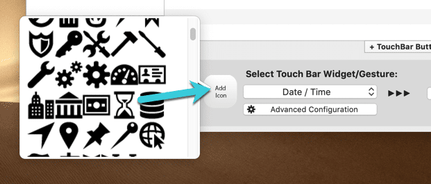personnaliser-toucher-bar-bettertouchtool-ajouter-icône