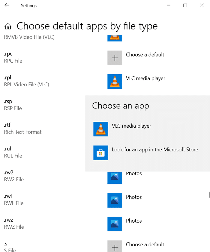 Modifier le type de fichier Windows des applications par défaut 2