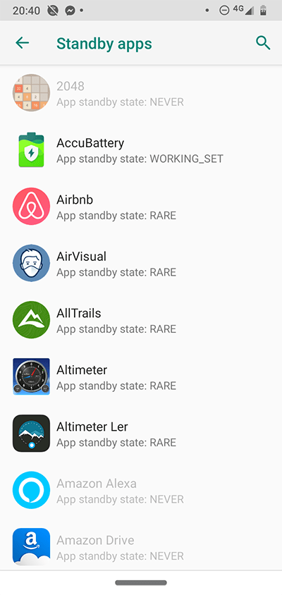 Applications de veille des options de développement Android