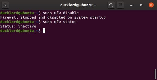 Désactiver Activer Gérer le pare-feu Ubuntu Ufw Désactiver