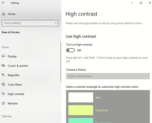 Rendre Windows plus facile à utiliser si vous êtes daltonien à contraste élevé