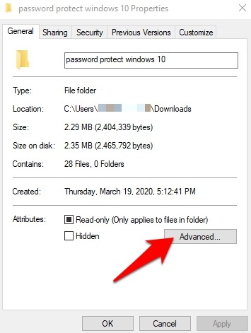 Mot de passe Protéger les fichiers Dossiers Propriétés des dossiers Windows 10 Avancé