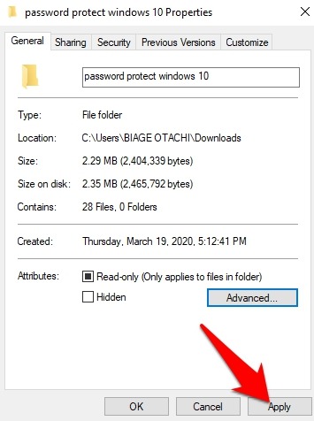Mot de passe Protéger les fichiers Dossiers Propriétés du dossier Windows 10 Avancé Chiffrer le contenu Sécuriser les données Appliquer