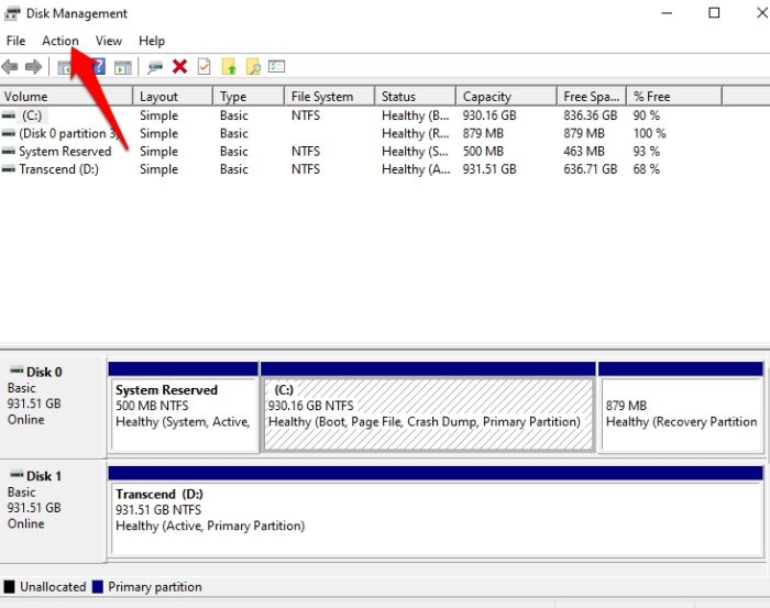 Action de gestion des disques de Windows 10 pour protéger les fichiers par mot de passe