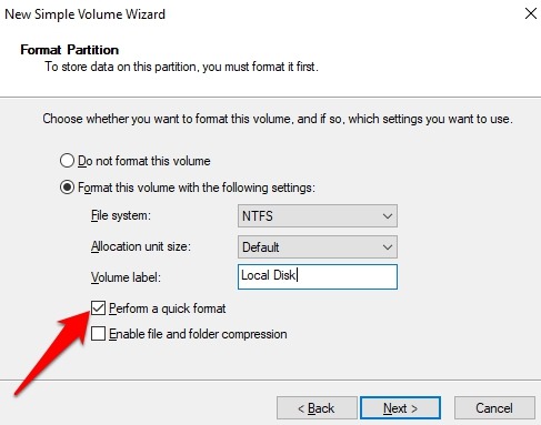 Mot de passe Protéger les fichiers Dossiers Windows 10 Effectuer un formatage rapide