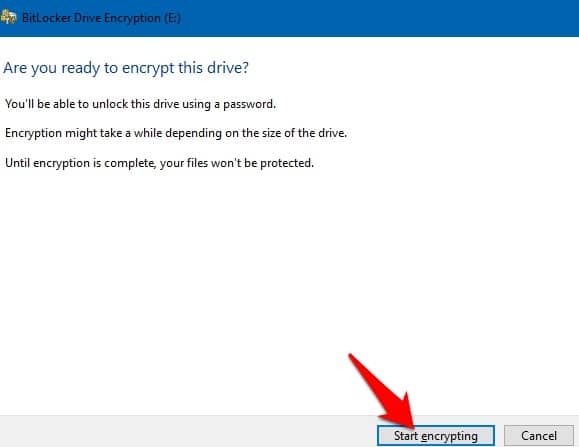 Mot de passe Protéger les fichiers Dossiers Windows 10 Bitlocker Démarrer le cryptage