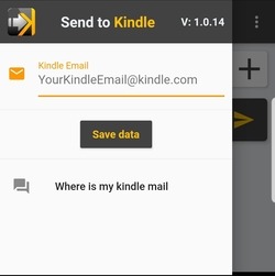 Android Web vers Kindle Saisie E-mail Kindle