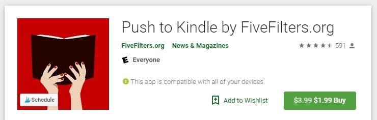 Android Web vers Kindle Push vers Kindle Play Store