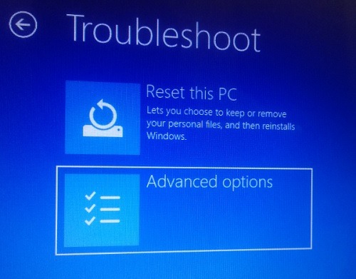 Option avancée Mode sans échec Windows 10pc