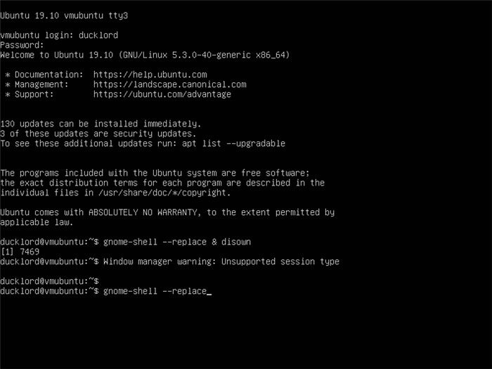 Redémarrez Ubuntu Desktop Gnome Gnome Shell Remplacer