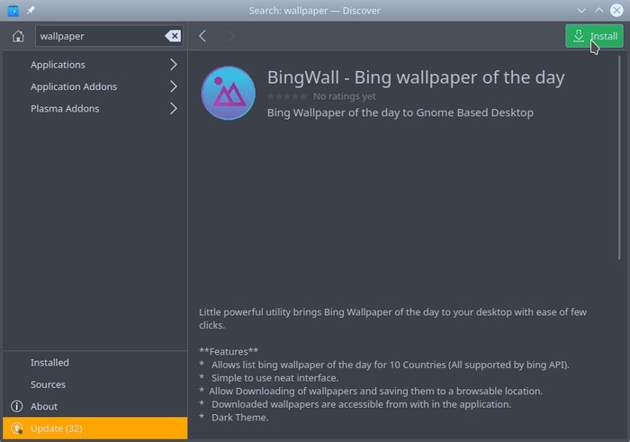Meilleurs changeurs de papier peint Linux Bingwall Installer