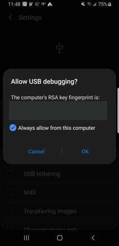 Installer Adb Autoriser le téléphone de débogage USB