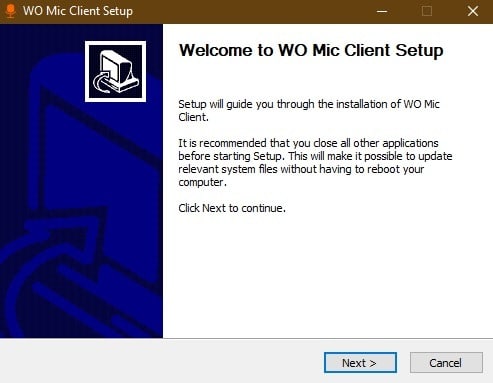 Configuration du client Wo Mic