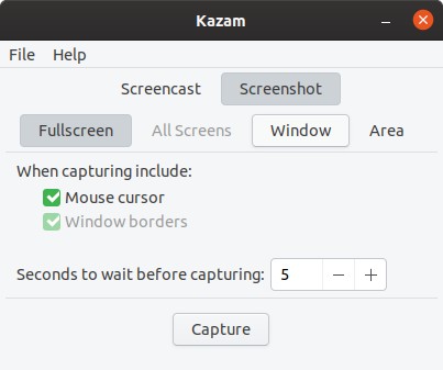 8 Outils de capture d'écran Linux Kazam