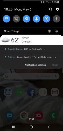 Transfert de fichiers Capture d'écran Notification Android