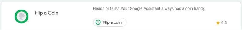 Productivité de l'assistant Google Flip A Coin