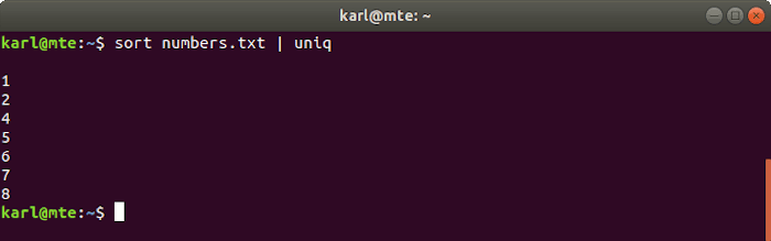 Outils de texte Linux Uniq
