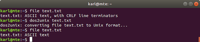 Outils de texte Linux Dos2unix