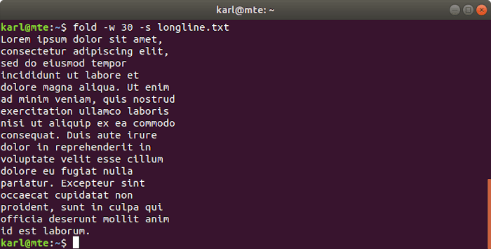Espaces de pliage des outils de texte Linux