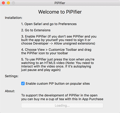 pipifier-startup-screen