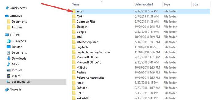 Lire les Blu Rays Windows 10 Télécharger l'explorateur de fichiers Dossier Aacs