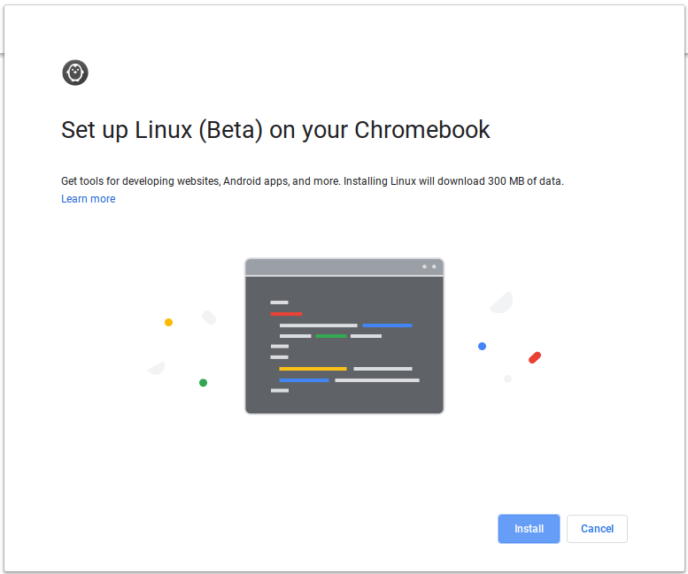 Configuration de la version bêta de Chromeos Linux