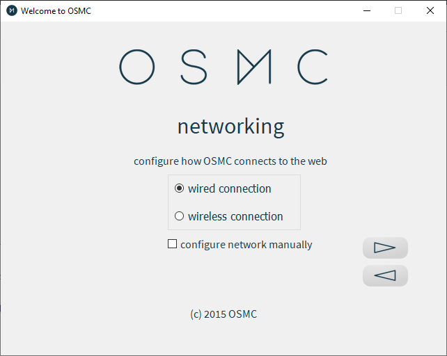 Options réseau de l'installateur Osmc