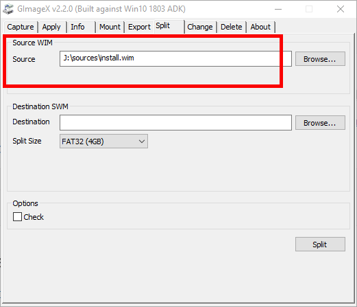 Split Install Wim File Select Source