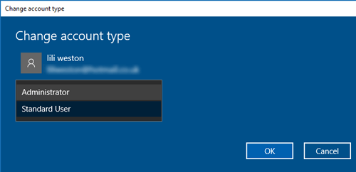 La barre des tâches ne fonctionne pas Type de compte Windows 10