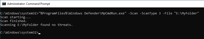 Analyse personnalisée de la ligne de commande 04 de Windows Defender