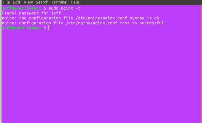 Configuration de test Nginx